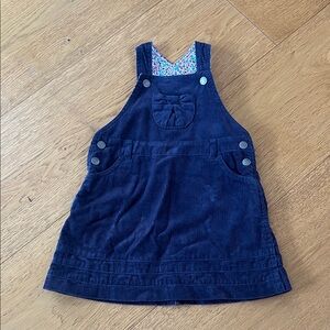 Navy Blue Corduroy Overall Dress